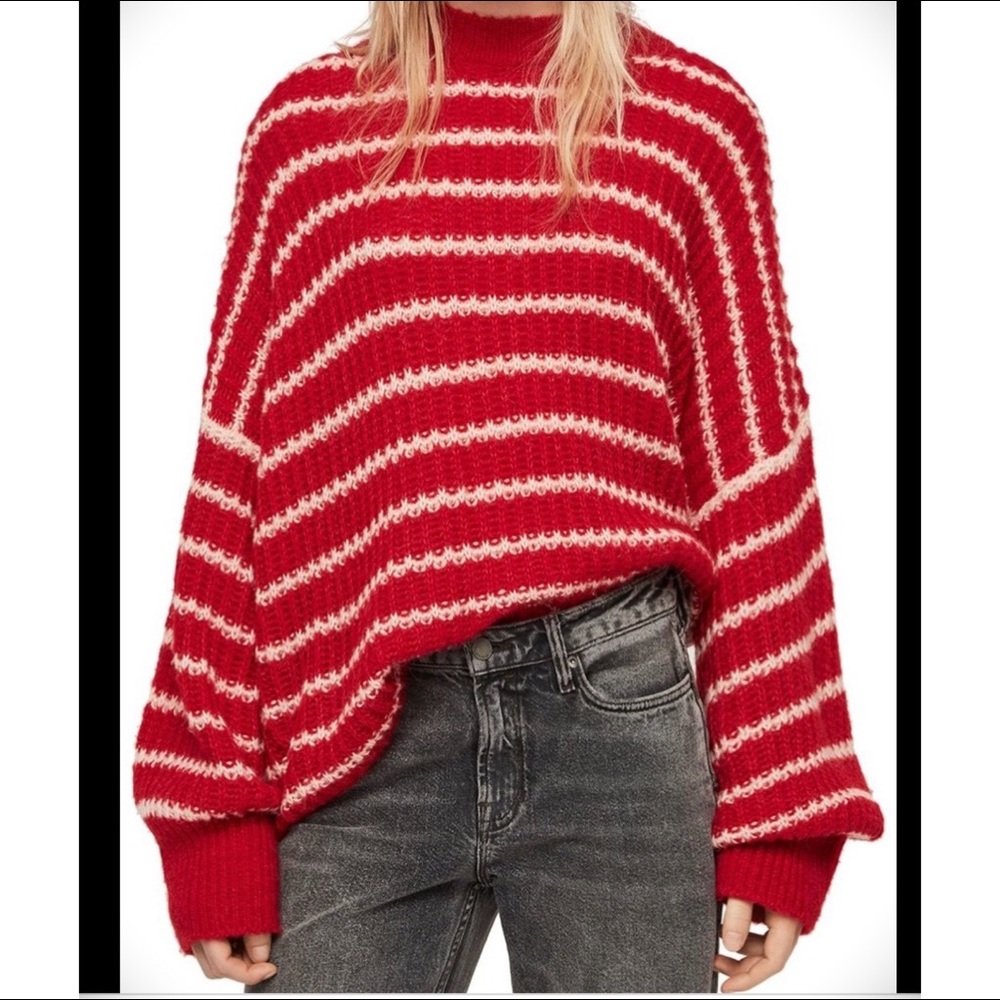 Allsaints Alpaca Wool Renne Striped Thick Sweater